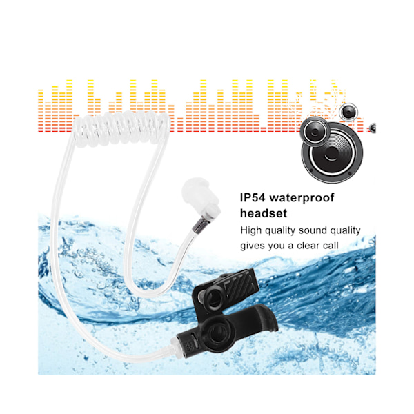 Pu Ip54 Vattentäta Hörlurar In-Ear Luftguide Headset Tillbehör För Icom Ic M33 M25 M34