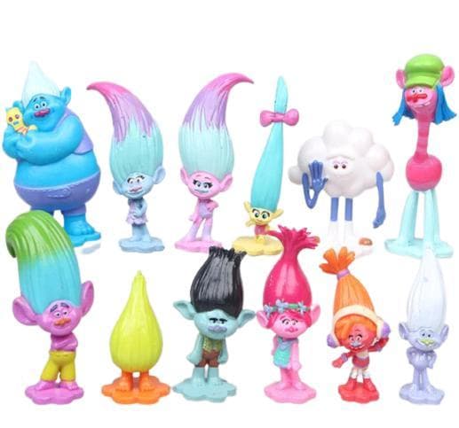 12 st Trolls Figurer Julklappar