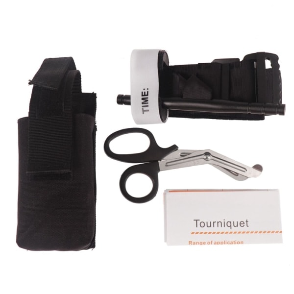 Emergency Accident Kit Trauma Shears / Tourniquet / Molle Pouch 3 Pieces Black