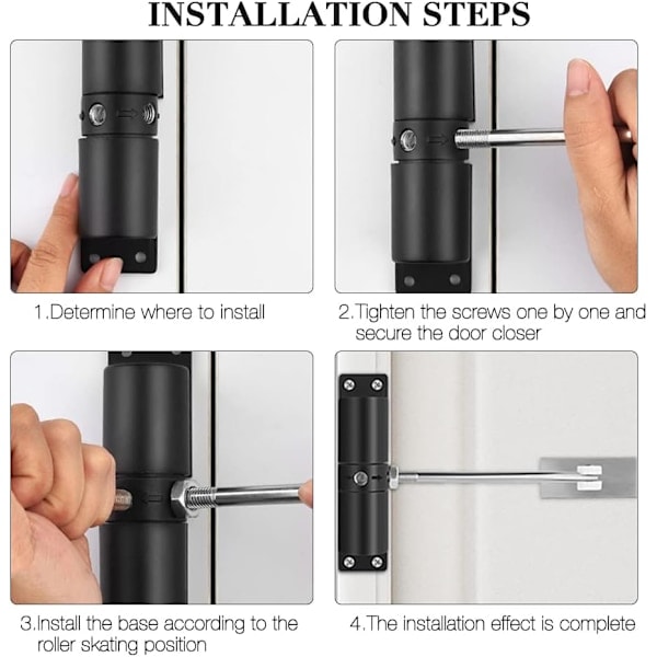 Automatic Door Closer, Spring Door Closer, Adjustable Zinc Alloy Self Closing for Saloon or Commercial Control Up to 40kg