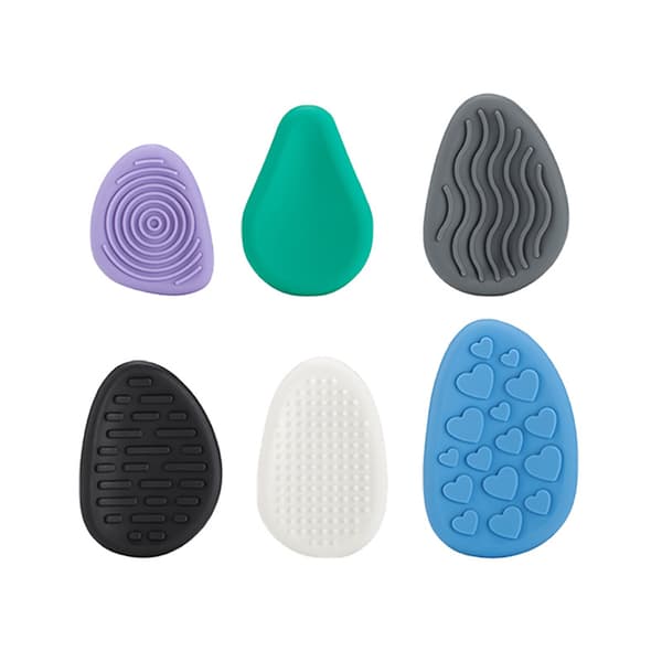Sensoriska Fidgetstenar - 6 st Stressreducerande Silikonleksaker för Fokus & Ångest Blue tones