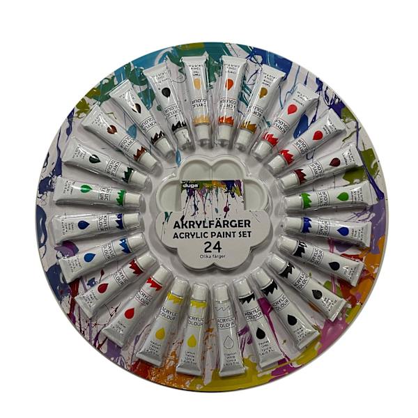 Målarset Akrylfärg 24x12 ml multifärg multicolor