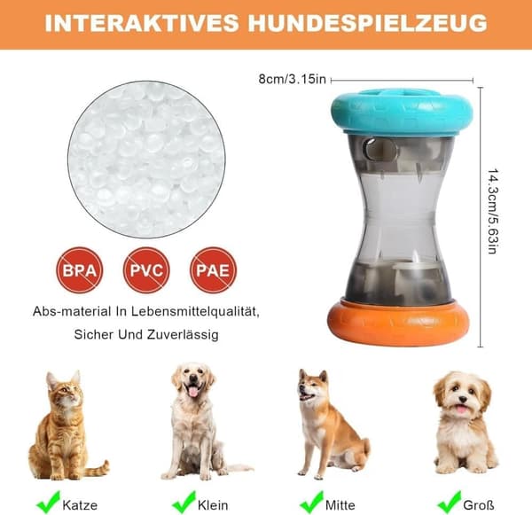 Interaktiv Hundleksak / Aktiveringsleksak – Rullande Foderautomat som Främjar Hundens Intelligens