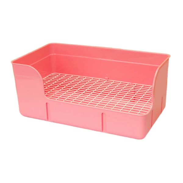 Kanintoalett, rektangulær, for kjæledyr Pink