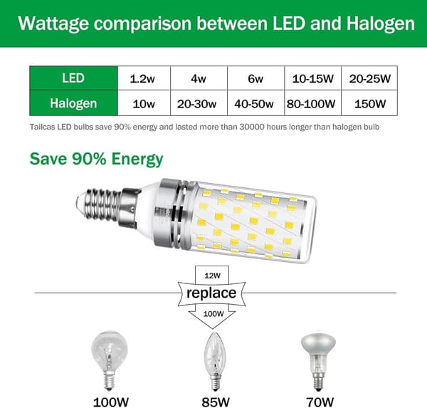LED-lampor E14 Kallvitt, 16W motsvarande 100W halogenlampa, 6-pack