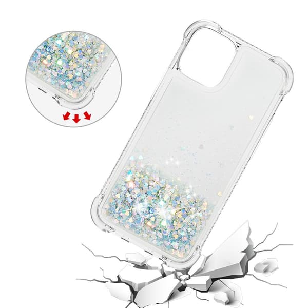 Glitter Bling TPU-deksel iPhone 13 Sølv