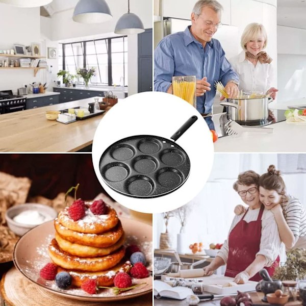Pancakepande, Blinispande med 7 huller Minicrepepande Non-stick Stegte æg Stegepande Minipandekagemaskine