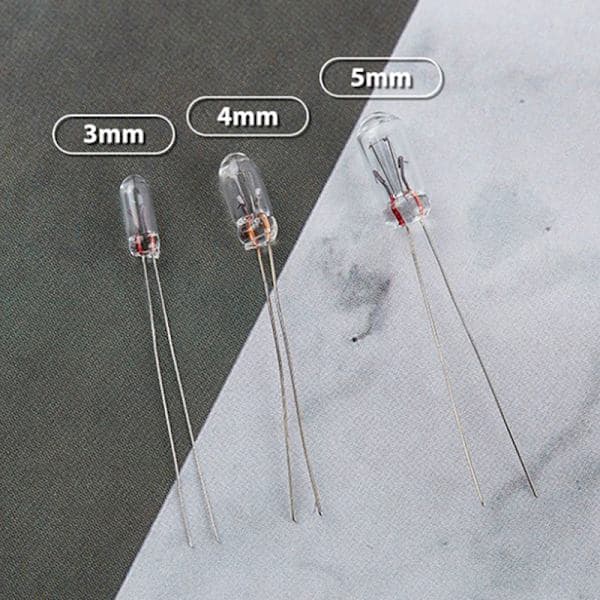 25 st 5mm 4mm 3mm Klar 12V Mini Glödlampor Vete Ris Glödlampor Switchc 25 st 4MM 4MM