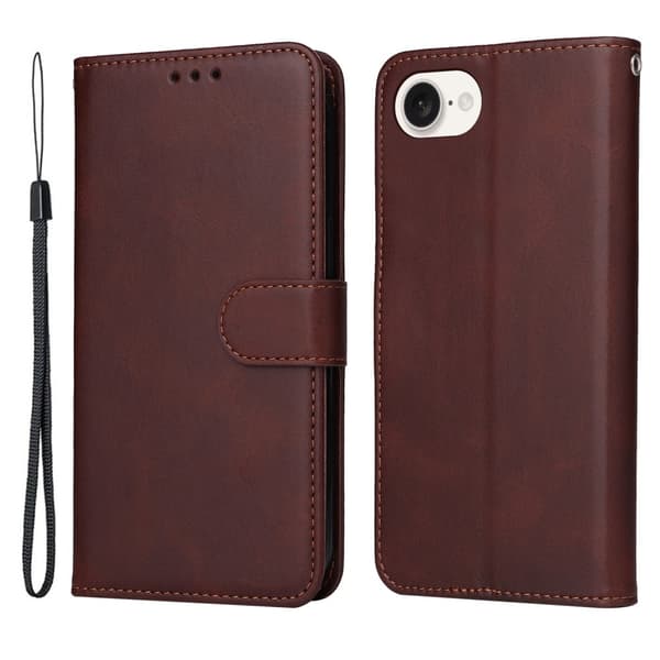 Kompatibel med iPhone 16e PU-læder Pung Etui - Flere farver brown Brun