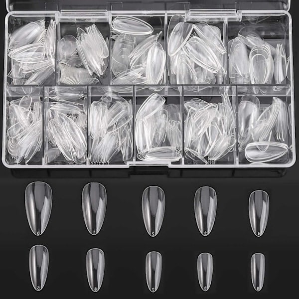 Negltipper 500 stk Klar Akryl Medium Negl Full Covers med