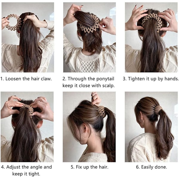 5 st Sammet Fågelbo Hårklämmor, Expanderbar Hårscrunchie, Hästsvanshållare, Hårspännen, Snabb Fix för Hår, Håraccessoarer för Kvinnor och Flickor