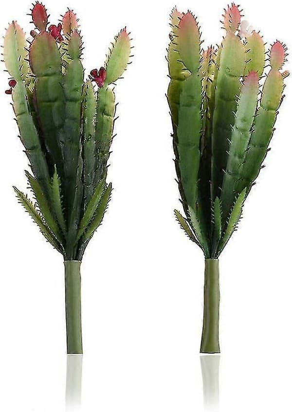 Realistisk Konstgjord Kaktusväxt, DIY Heminredningsmaterial (2-pack)