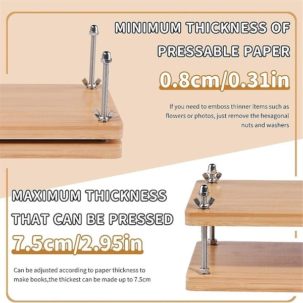 Bokpress, Kit, Bokbinderitillbehör, Nybörjarkit Benfalsverktyg för DIY 7,9x11,6 Tum