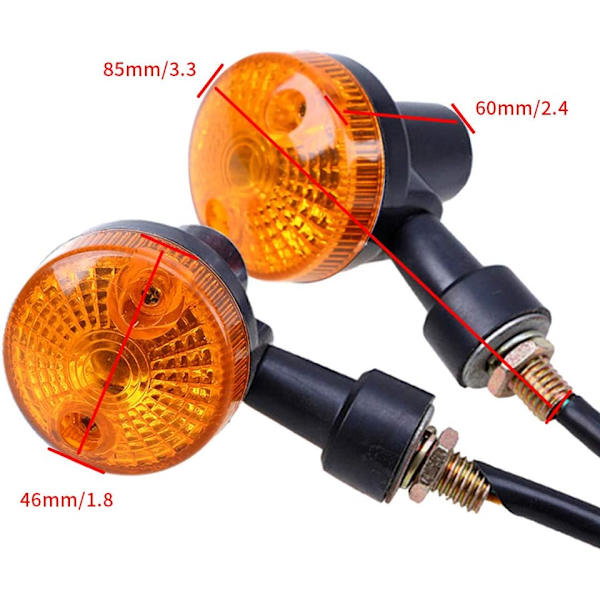 4 stk MC Blinklys Blinklys 12V Vanntette Universal