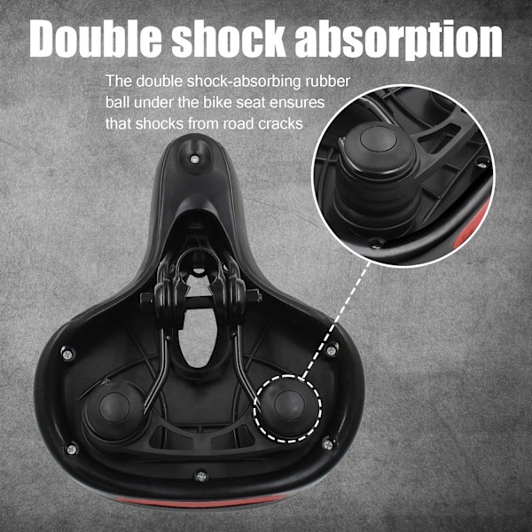 Bicycle Saddle Wide and Shock-Absorbing Black