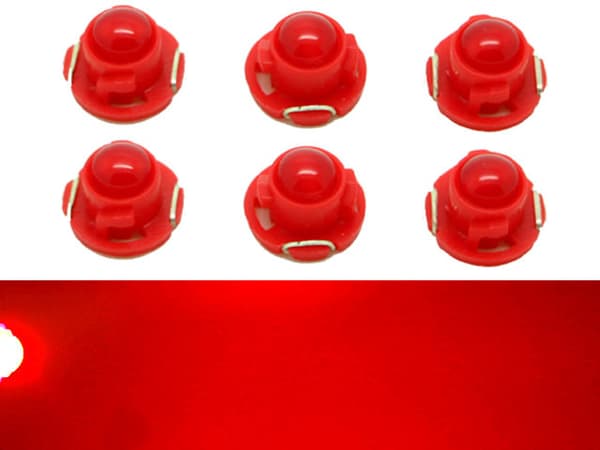 T4.7 T5 Neo Wedge 6-pack med röda LED-chip instrumentbelysning Röda 6-pack 2