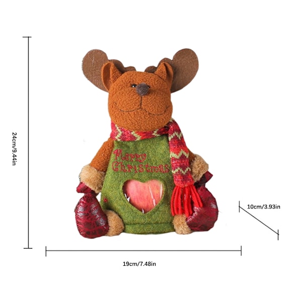 Söta juldockor väska transparenta presenter godis frukt tecknad snacks frukt förvaring snögubbe form behållare Noel handväska barn gåva fest rekvisita älg