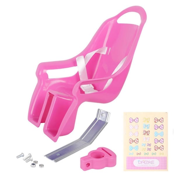 Barnesykkel for dukke, sykkelsete for setepinne med holder, barnevogn, Rosa