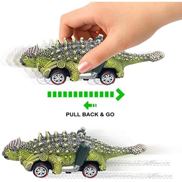 Dinosauriebilar med Dragfunktion (3 st) - Paket B -