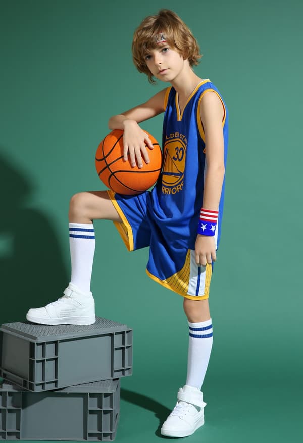 Stephen Curry #30 Warriors ungdomsbaskettrøje (blå) Blue XL (150-160CM)