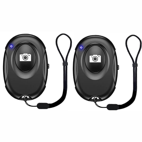 2025 Lämplig Trådlös Bluetooth Kamerafjärrkontroll 20M Räckvidd Kompatibel med Smartphone 2-pack