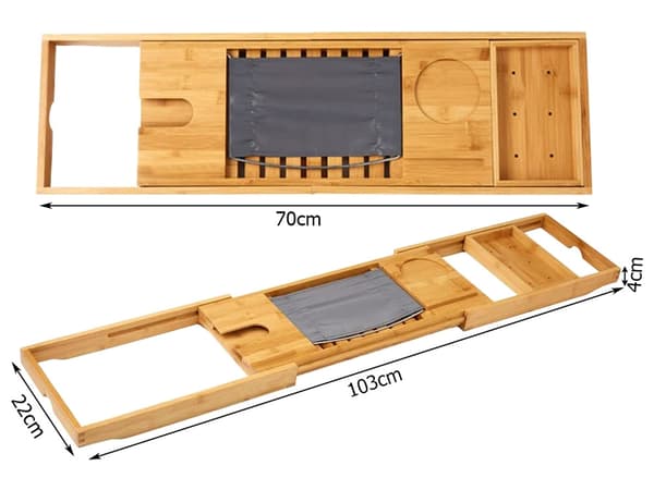 Badekarhylle / Hylle til badekar - Justerbar 1710 Bamboo