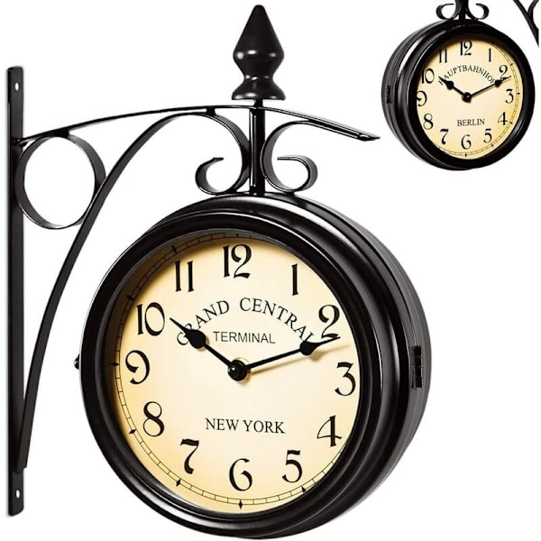 Train Station Clock - Black Digital Wall Clock
