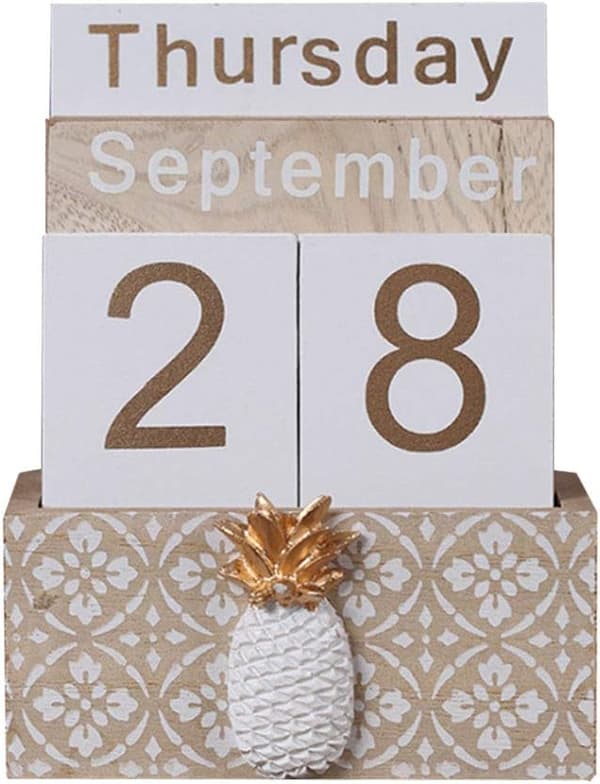 Hot deal til lav pris! Tre-evighetskalender, Vintage Treblokk Evighetskalender - Glad