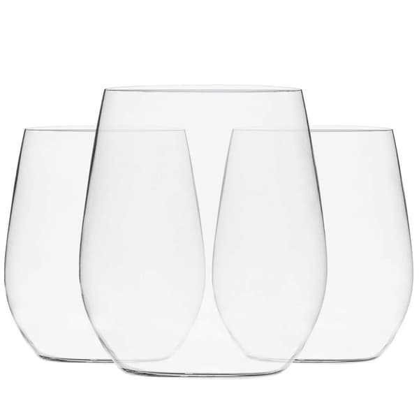120oz Plastvinglassett med 20 | Stilkfrie vinglass - Transparent