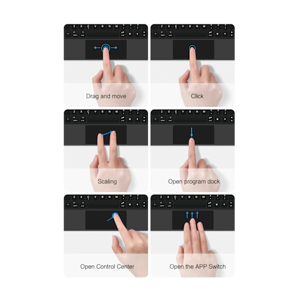 Protective Case for iPad with Bluetooth Keyboard iPad Pro 13 M4 2024 Mörkgrå Mørkegrå