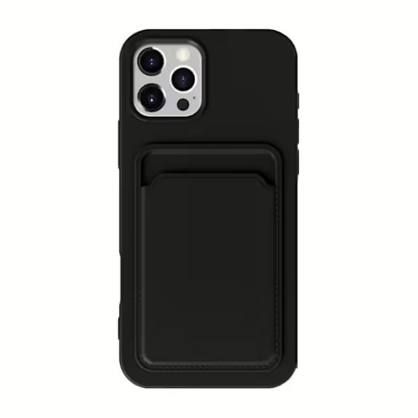 Compatible with iPhone 16 Pro Mobile Case Silicone with Card Holder - Black