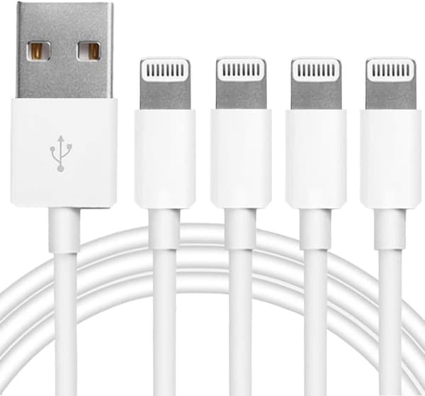 4-pakning Lightning til USB-ladekabel 1,8 meter kompatibel med iPhone
