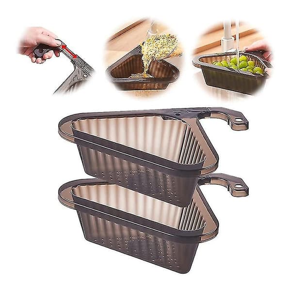Justerbar diskbänksil (2-pack) - transparent avloppskorg