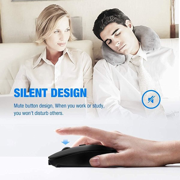 Trådlös Bluetooth-mus kompatibel med Macbook/iPad/iPhone (iOS)