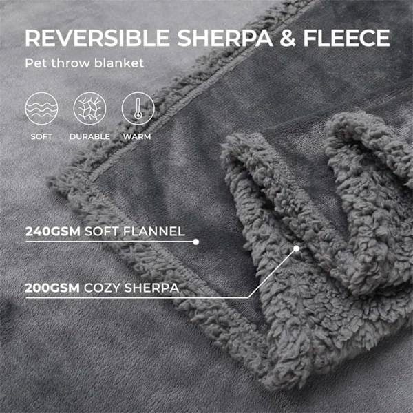 The Waterproof Blanket, Snuggle Blanket for Couch Bed Sofa, Waterproof Pet Blanket for Dog and Cat, 100% Leak Proof, Waterproof, Completely Pee Proof Gray