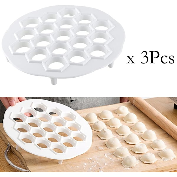 3-delt dumplingsform, manuell dumplingsmaskin, ravioli dumplingsmaskin, ravioliformverktøy, dumplingsform