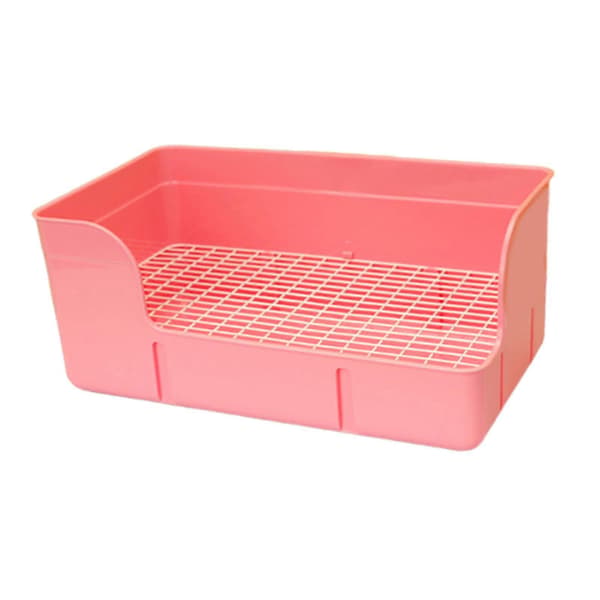 Kanintoalett, rektangulær, for kjæledyr Pink