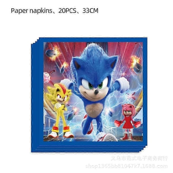 Sonic Papperstallrikar, Pappersmuggar, Pappershanddukar, Risblomlådor, Bordsdukar, Vimplar, Engångs Födelsedagsdukning Balloons-18pcs