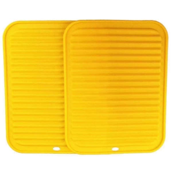 Silikonmatte Sett Bordmatte, Gryteunderlag, Sett Bordmatte - , (sett med 2 gule)