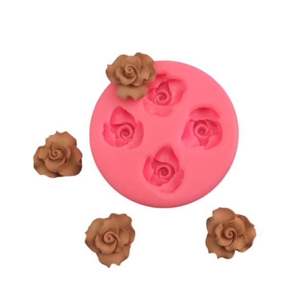 Mini 3D rose-formet silikoneform, blomstrende rose chokoladeform D