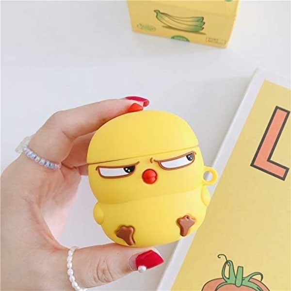 Tegneserie Etui for Airpods 2./1. Generasjon, 3D Animert Karakter Design Etui Beskyttende Støtsikkert Skall med Nøkkelring for Airpods Hodetelefoner c...
