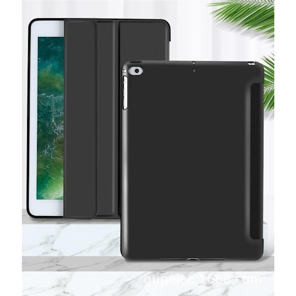 Utmärkt produkt, en bra partner för iPad，Passar iPad 6 / 5 Generation Fodral Vikbart Svart，Kan vikas ihop för att fungera som stativ