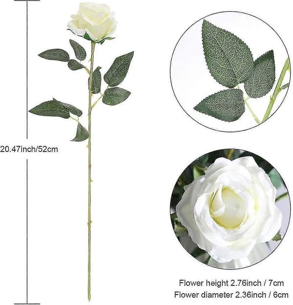 Kunstige silkeroser, kompatible med dekorationer white