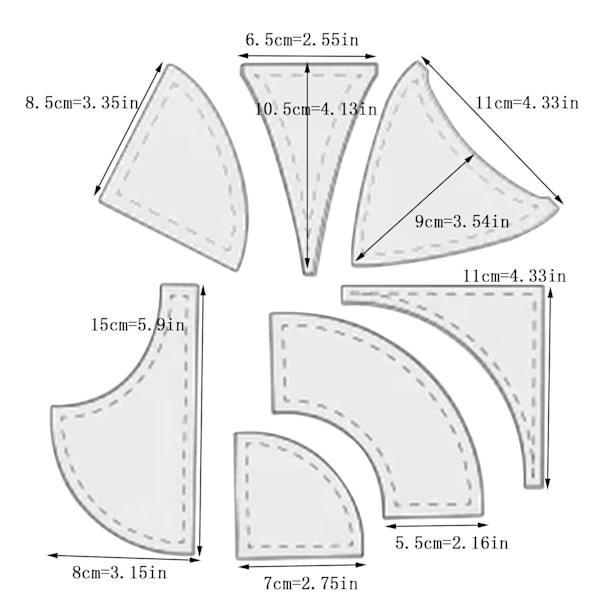 Quiltmallar för maskinkviltning Bordsflagga Quiltlinjal Akrylmallset för sömnad Bordsduk Akryl Quiltmall Sömnad Linjal DIY