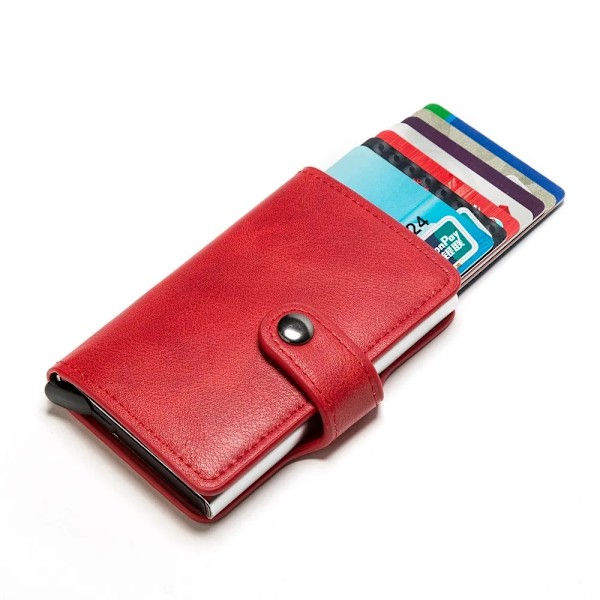 RFID Kortholder - Passer til 5 Kort - Velg Farge! Red Röd