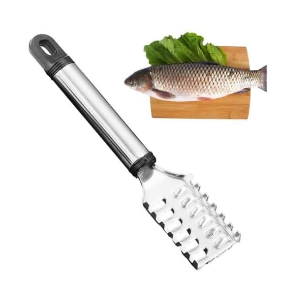 Fiskeskraper - Rustfritt stål - Ergonomisk design - Med opphengskrok