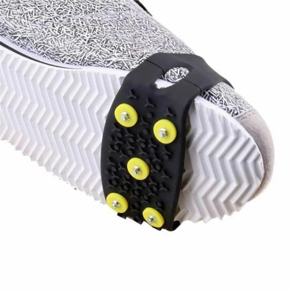 1 Pair Practical Durable Anti-Slip Ice Grips/Cleats Svart