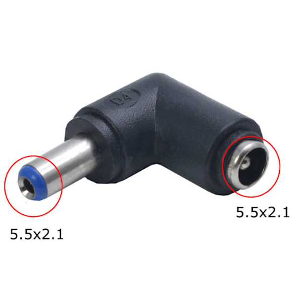 5 stk. DC5.5x2.1mm hunnkontakt datamaskinadapter 5 volt strømkontakt, 90 graders adapter, albuestrømadapter, en strømkilde for å håndtere alle gren...