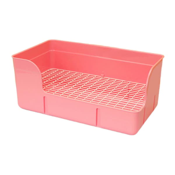 Kanintoalett, rektangulær, for kjæledyr Pink