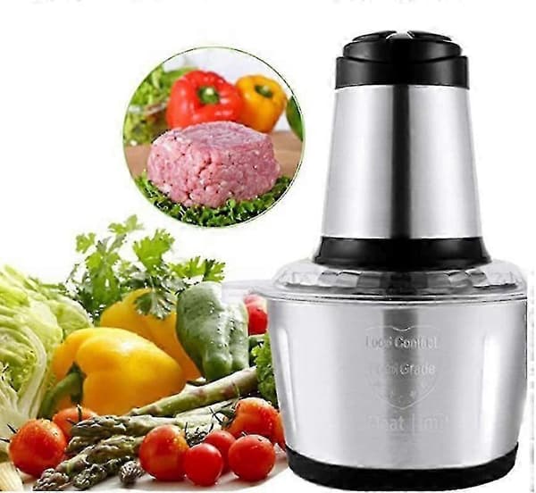 Elektrisk foodprocessor i rustfrit stål, multifunktionel